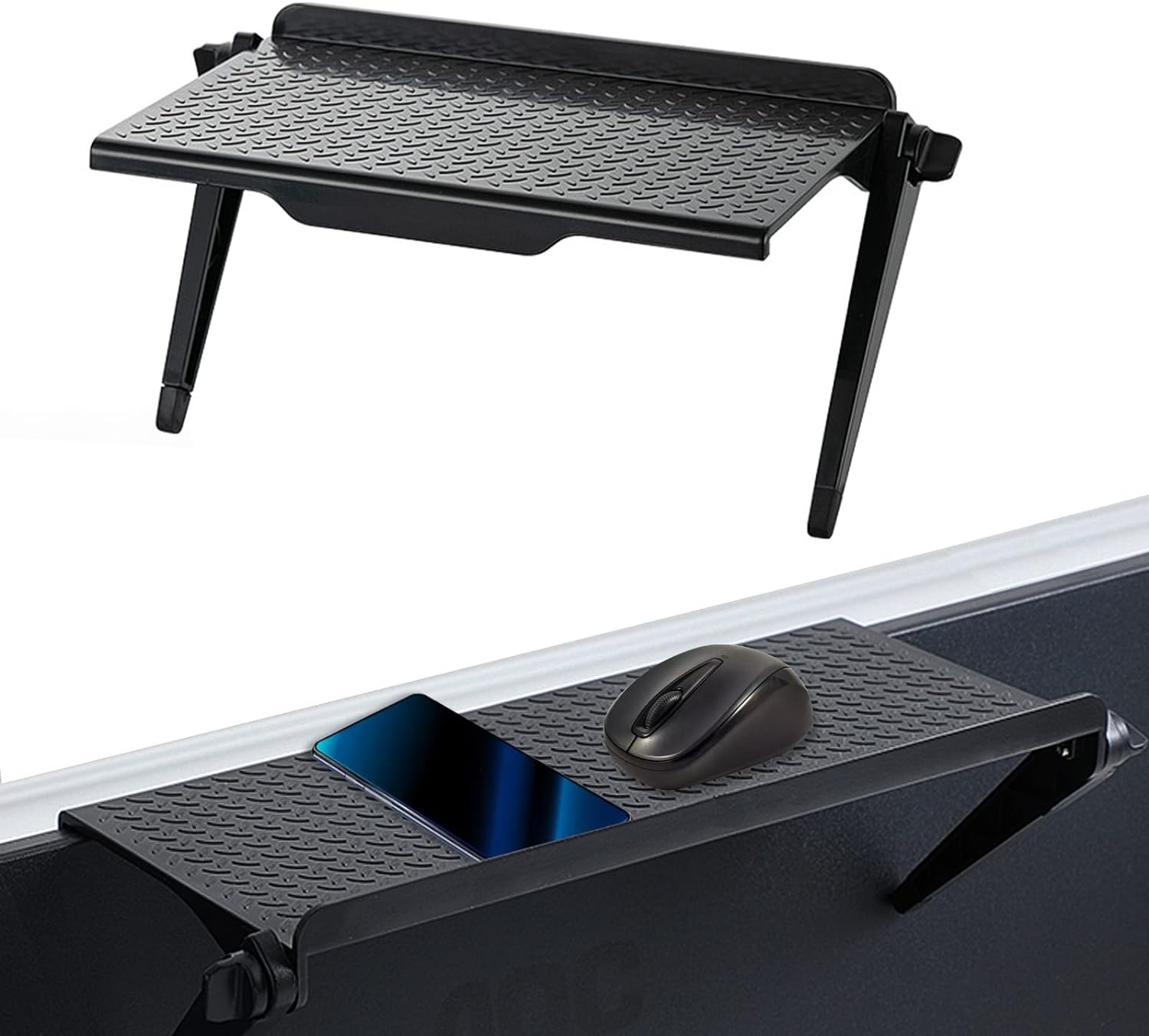 230816030544474_1 2 Pieces TV Top Shelf, Computer Screen Top Storage Bracket, Adjustable Monitor Top Shelf for Cellphone Stand, Streaming Devices, Media Boxes, Speakers, Game Console and Router - Image 1